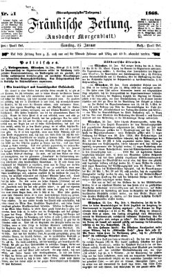 Fränkische Zeitung (Ansbacher Morgenblatt) Samstag 25. Januar 1868