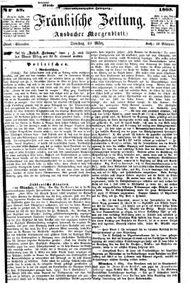 Fränkische Zeitung (Ansbacher Morgenblatt) Dienstag 10. März 1868