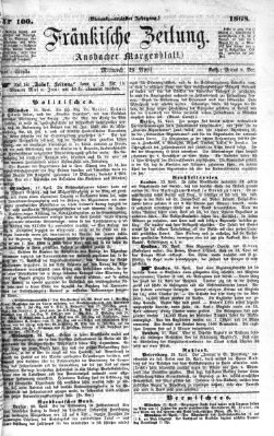 Fränkische Zeitung (Ansbacher Morgenblatt) Mittwoch 29. April 1868