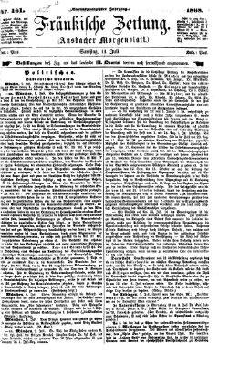 Fränkische Zeitung (Ansbacher Morgenblatt) Samstag 11. Juli 1868