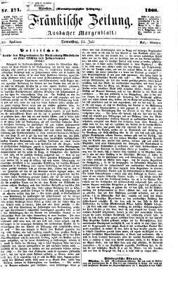 Fränkische Zeitung (Ansbacher Morgenblatt) Donnerstag 23. Juli 1868