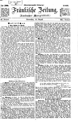 Fränkische Zeitung (Ansbacher Morgenblatt) Donnerstag 20. August 1868