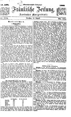 Fränkische Zeitung (Ansbacher Morgenblatt) Dienstag 25. August 1868