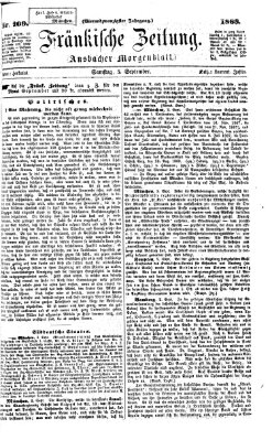 Fränkische Zeitung (Ansbacher Morgenblatt) Samstag 5. September 1868