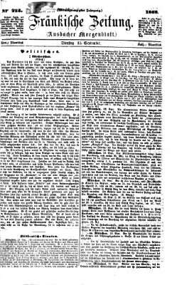 Fränkische Zeitung (Ansbacher Morgenblatt) Dienstag 22. September 1868