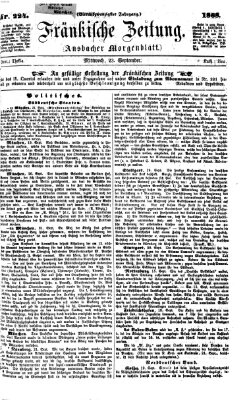 Fränkische Zeitung (Ansbacher Morgenblatt) Mittwoch 23. September 1868