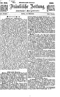 Fränkische Zeitung (Ansbacher Morgenblatt) Freitag 25. September 1868