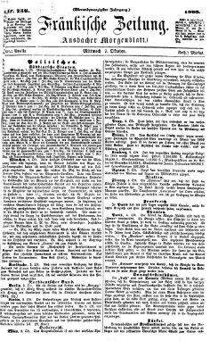 Fränkische Zeitung (Ansbacher Morgenblatt) Mittwoch 7. Oktober 1868