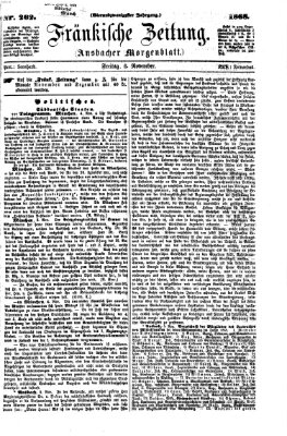 Fränkische Zeitung (Ansbacher Morgenblatt) Freitag 6. November 1868