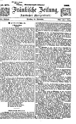 Fränkische Zeitung (Ansbacher Morgenblatt) Dienstag 24. November 1868