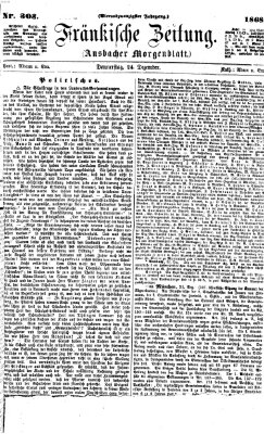 Fränkische Zeitung (Ansbacher Morgenblatt) Donnerstag 24. Dezember 1868