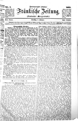 Fränkische Zeitung (Ansbacher Morgenblatt) Dienstag 5. Januar 1869