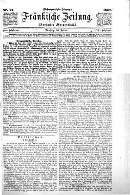 Fränkische Zeitung (Ansbacher Morgenblatt) Dienstag 26. Januar 1869