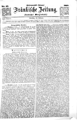Fränkische Zeitung (Ansbacher Morgenblatt) Samstag 20. Februar 1869