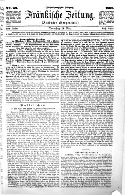 Fränkische Zeitung (Ansbacher Morgenblatt) Donnerstag 11. März 1869