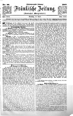 Fränkische Zeitung (Ansbacher Morgenblatt) Samstag 17. April 1869