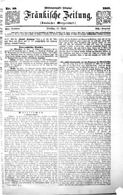 Fränkische Zeitung (Ansbacher Morgenblatt) Dienstag 27. April 1869