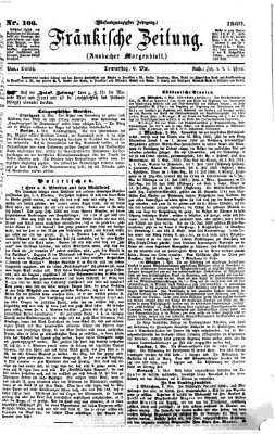 Fränkische Zeitung (Ansbacher Morgenblatt) Donnerstag 6. Mai 1869