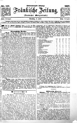 Fränkische Zeitung (Ansbacher Morgenblatt) Samstag 5. Juni 1869