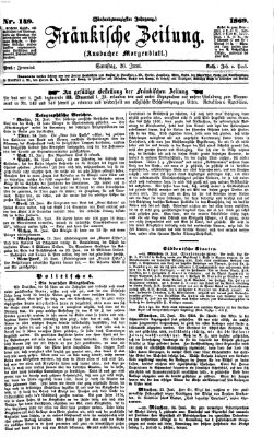 Fränkische Zeitung (Ansbacher Morgenblatt) Samstag 26. Juni 1869