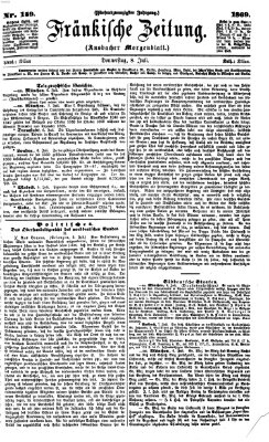 Fränkische Zeitung (Ansbacher Morgenblatt) Donnerstag 8. Juli 1869