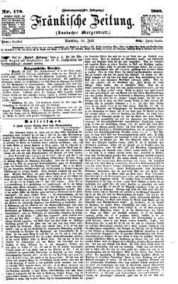 Fränkische Zeitung (Ansbacher Morgenblatt) Samstag 31. Juli 1869