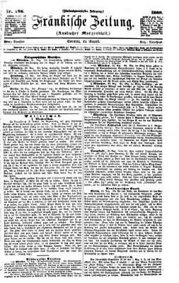 Fränkische Zeitung (Ansbacher Morgenblatt) Sonntag 22. August 1869