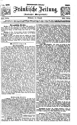 Fränkische Zeitung (Ansbacher Morgenblatt) Mittwoch 25. August 1869