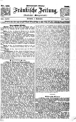 Fränkische Zeitung (Ansbacher Morgenblatt) Mittwoch 1. September 1869