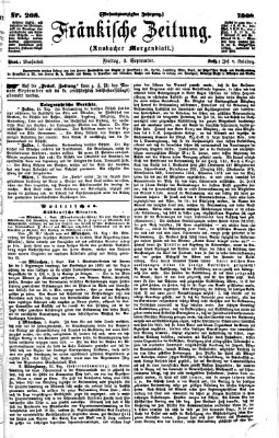 Fränkische Zeitung (Ansbacher Morgenblatt) Freitag 3. September 1869