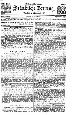 Fränkische Zeitung (Ansbacher Morgenblatt) Sonntag 5. September 1869