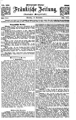 Fränkische Zeitung (Ansbacher Morgenblatt) Sonntag 12. September 1869