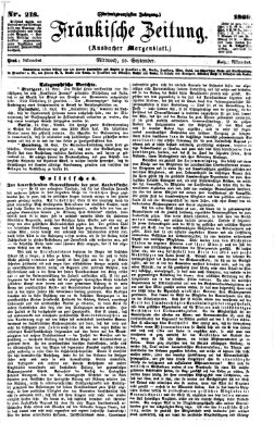 Fränkische Zeitung (Ansbacher Morgenblatt) Mittwoch 15. September 1869