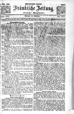 Fränkische Zeitung (Ansbacher Morgenblatt) Mittwoch 29. September 1869