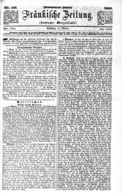 Fränkische Zeitung (Ansbacher Morgenblatt) Samstag 16. Oktober 1869