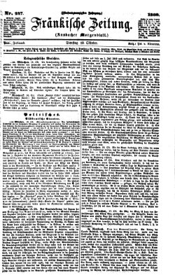 Fränkische Zeitung (Ansbacher Morgenblatt) Dienstag 19. Oktober 1869