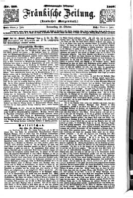 Fränkische Zeitung (Ansbacher Morgenblatt) Donnerstag 28. Oktober 1869