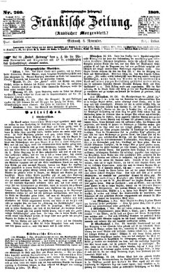 Fränkische Zeitung (Ansbacher Morgenblatt) Mittwoch 3. November 1869