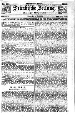 Fränkische Zeitung (Ansbacher Morgenblatt) Donnerstag 4. November 1869