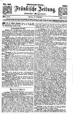 Fränkische Zeitung (Ansbacher Morgenblatt) Freitag 12. November 1869