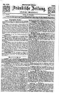 Fränkische Zeitung (Ansbacher Morgenblatt) Freitag 19. November 1869