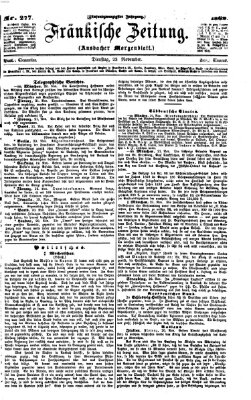 Fränkische Zeitung (Ansbacher Morgenblatt) Dienstag 23. November 1869