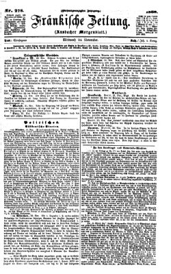 Fränkische Zeitung (Ansbacher Morgenblatt) Mittwoch 24. November 1869