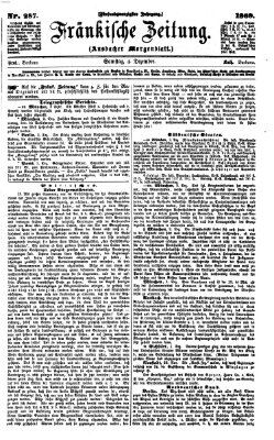 Fränkische Zeitung (Ansbacher Morgenblatt) Samstag 4. Dezember 1869