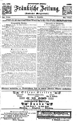 Fränkische Zeitung (Ansbacher Morgenblatt) Dienstag 14. Dezember 1869