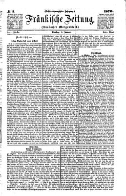 Fränkische Zeitung (Ansbacher Morgenblatt) Dienstag 4. Januar 1870