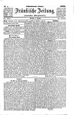 Fränkische Zeitung (Ansbacher Morgenblatt) Samstag 8. Januar 1870