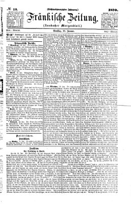 Fränkische Zeitung (Ansbacher Morgenblatt) Samstag 15. Januar 1870