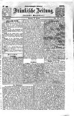 Fränkische Zeitung (Ansbacher Morgenblatt) Sonntag 23. Januar 1870