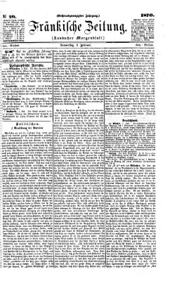 Fränkische Zeitung (Ansbacher Morgenblatt) Donnerstag 3. Februar 1870